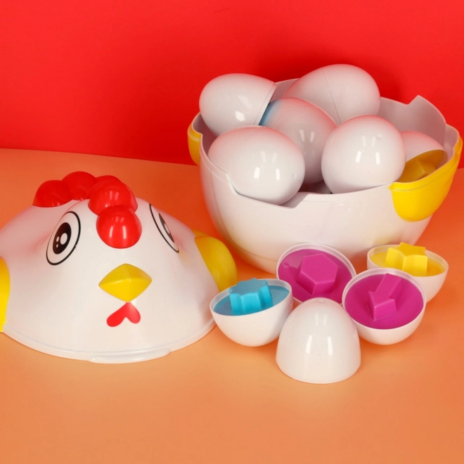 Puzzle educativo Gallina con smistatore di forme delle uova