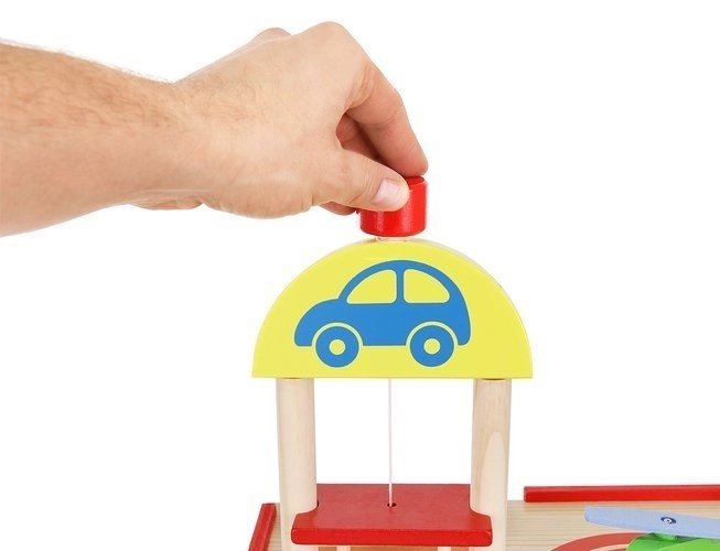 Garage parcheggio in legno per bambini