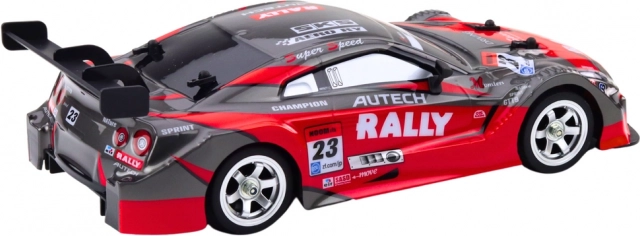 Auto RC da corsa per drift, rosso-nero, 30 km/h, 1:16
