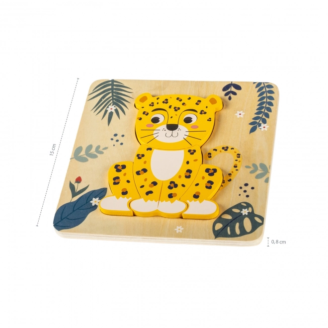 Puzzle di Legno Piccolo, Leopardo