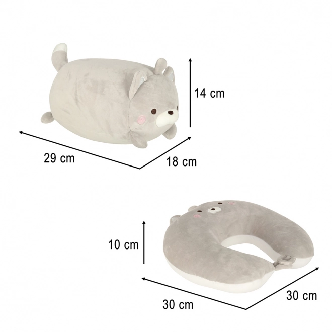 Cuscino da viaggio magico 2 in 1 mascotte gattino bretzel