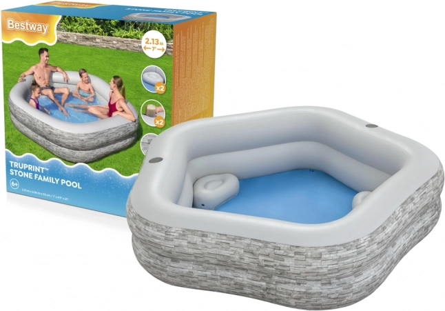 piscina da giardino angolare gonfiabile 213 × 206 × 53 cm bestway