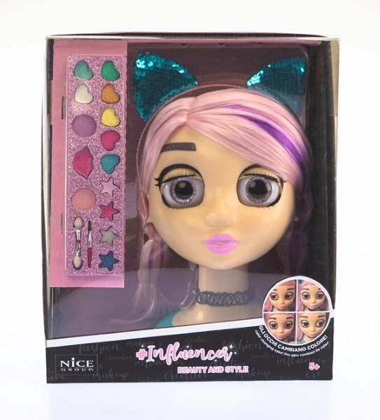 Bambola trucco influencer con occhi che cambiano colore