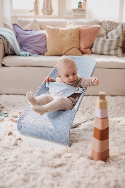 BABYBJORN - Sdraietta BALANCE SOFT MESH - grigio/bianco – Blu/bianco