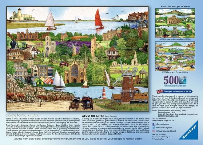 Puzzle Ravensburger fuga in Norfolk 500 pezzi