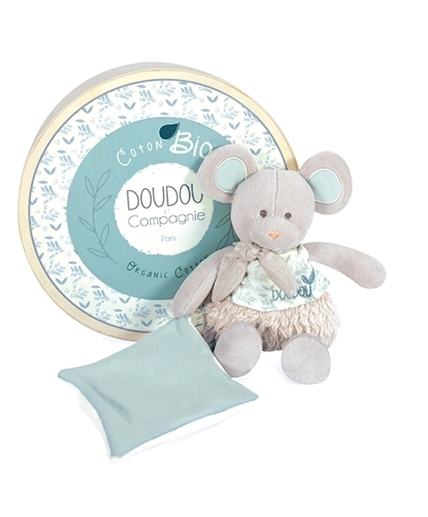 Set regalo Doudou - Topolino con coperta in cotone biologico