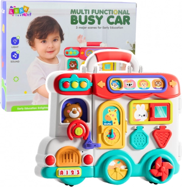Auto educativo interattivo con luci e suoni, colorato