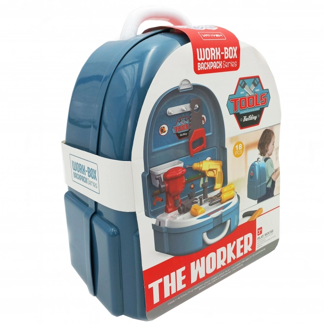 Zaino del piccolo tuttofare WOOPIE con set da officina 18 pezzi