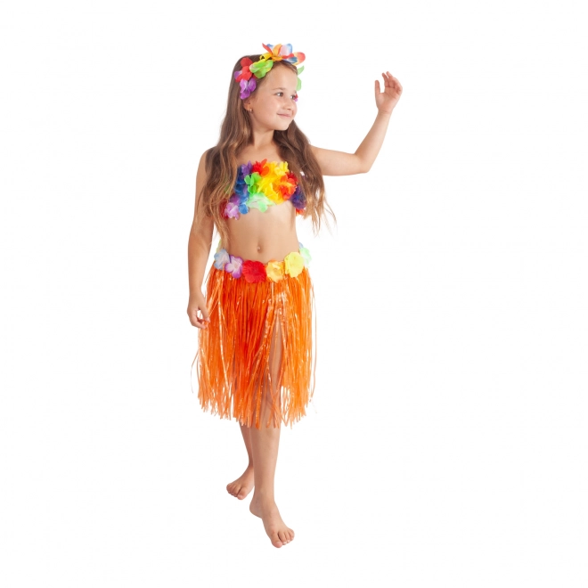 Gonna Hawaiana per Bambine Arancione 45 cm