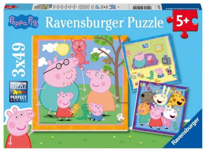 Puzzle Peppa Pig 3x49 pezzi