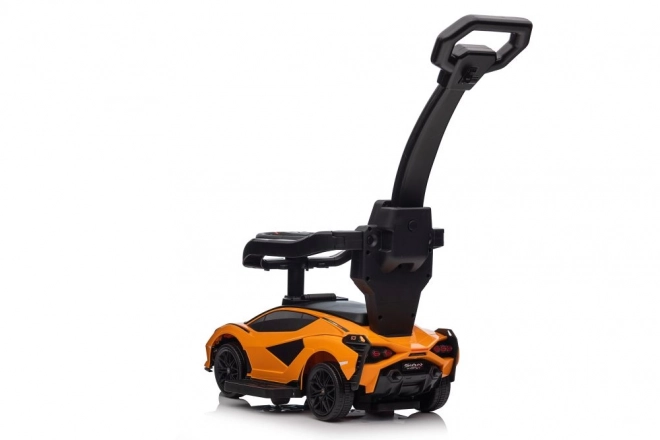 Macchina da passeggio Lamborghini bianca con spintore – Arancione