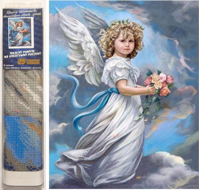 pittura diamantata cherubino 30 × 40 cm