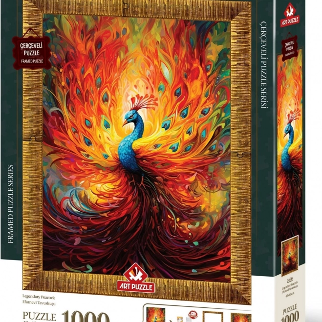 Puzzle con cornice e colla Pavone colorato 1000 pezzi