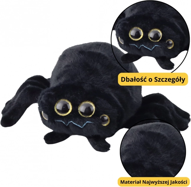 Ragno di peluche ragnatela nero 30 cm