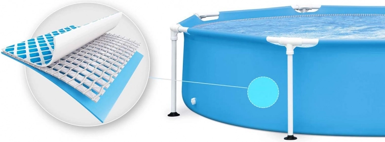 Materiale PVC a tre strati con rinforzo