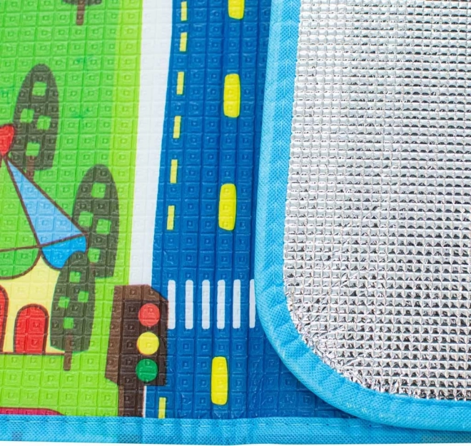 Tappetino da gioco pieghevole per bambini in schiuma con motivo stradale 160 x 130 cm