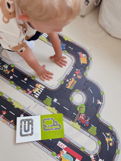 Woopie Green puzzle cittadine per bambini - Autodromo