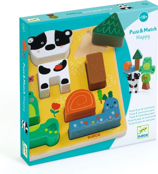 DJECO Puzz a Match Happy Animali Felici