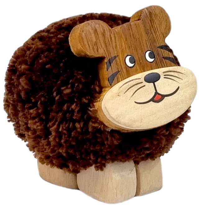 Figura Decorativa in Legno XL Pompon Tigre