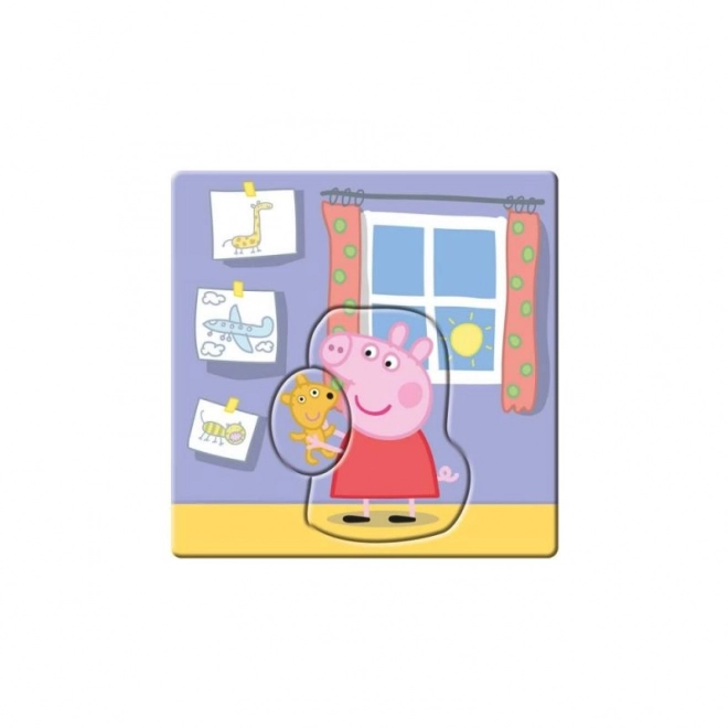 Puzzle baby Peppa Pig e famiglia 3 in 1