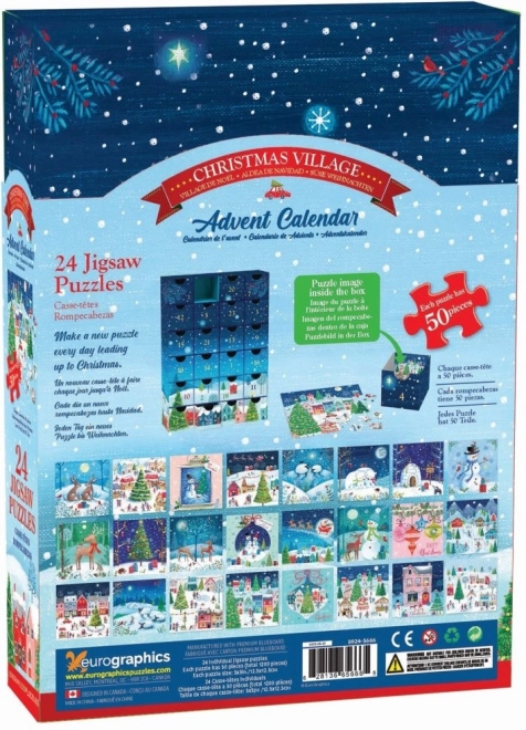 Calendario dell'Avvento con puzzle di Eurographics: Villaggio di Natale