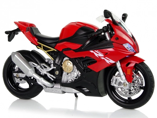 Modello motociclo Bmw S1000RR rosso con luci e suoni