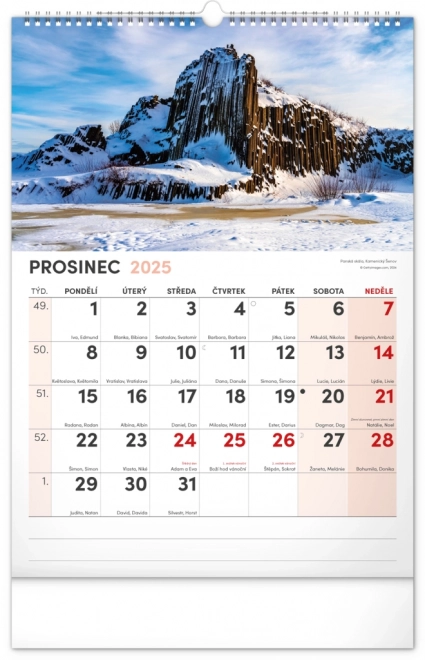 Calendario da Parete Scenari Pittoreschi della Cecoslovacchia 2025