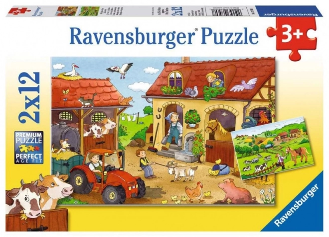 Puzzle Ravensburger lavoro nella fattoria 2x12 pezzi