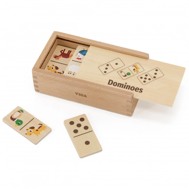 Domino in legno 2 in 1 Animali e Numeri