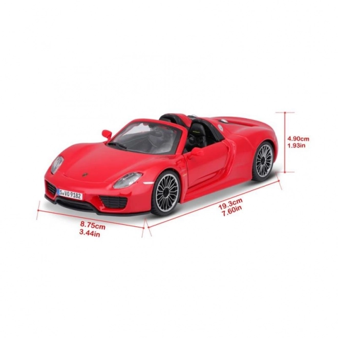 Modellino Porsche 918 Spyder Rosso in scala 1:24 di Bburago