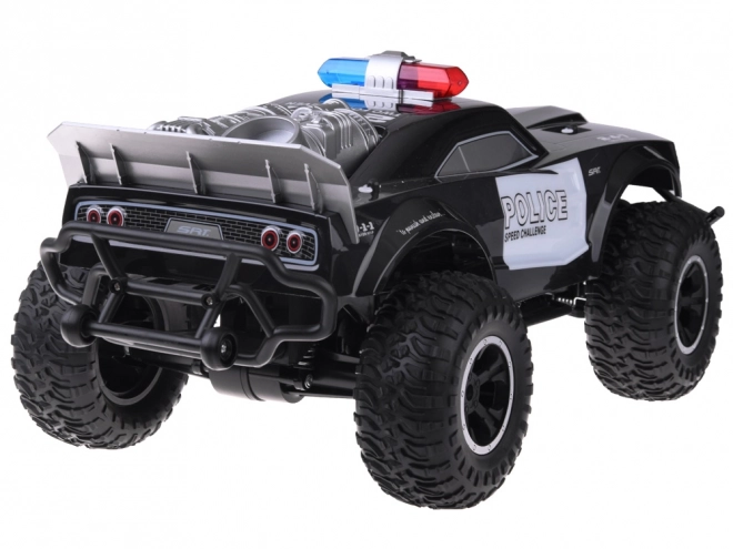 Grande camioncino mostro dirigibile POLIZIA illuminazione telecomando RC0626