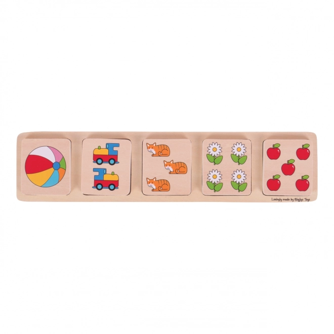 Puzzle in legno Bigjigs Toys Conta e Abbina