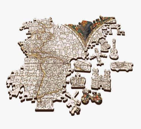 Puzzle in legno con mappa del mondo antica