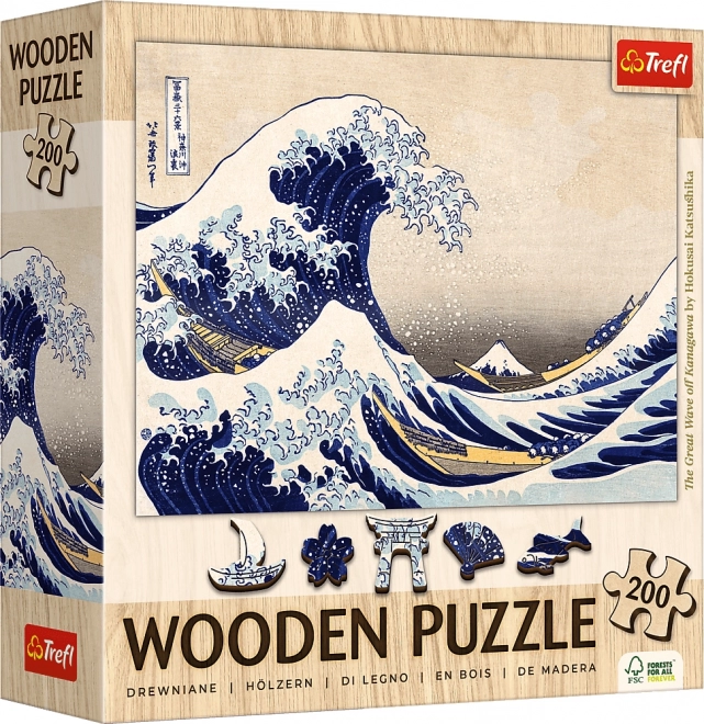 Puzzle in legno Hokusai Grande onda Kanagawa 200 pezzi