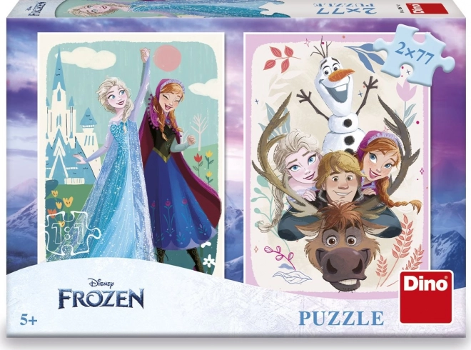 Puzzle DINO Frozen: Anna e Elsa 2x77 pezzi