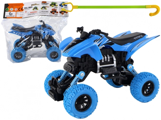 Quad da Spinta per Bambini con Motore a Frizione e Ruote in Gomma Blu