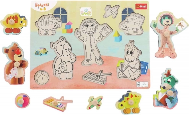 Puzzle in legno Trefliki Bobaski e Orso 8 pezzi