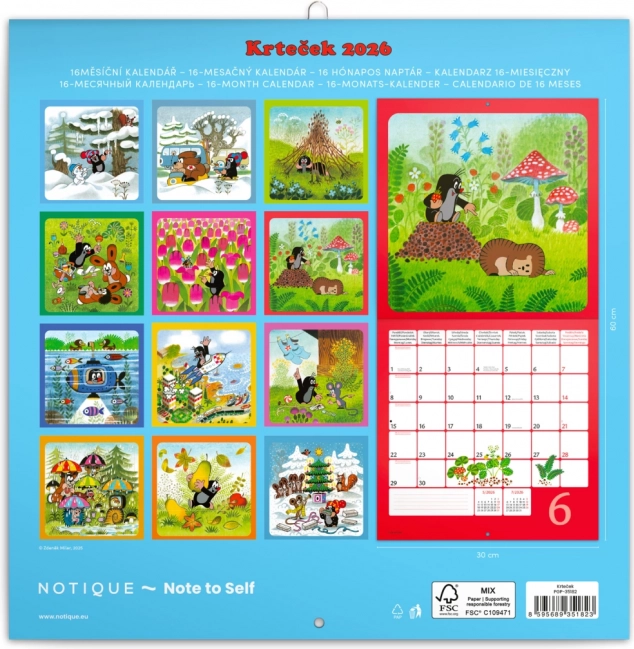 Calendario Note Krtěček 2026