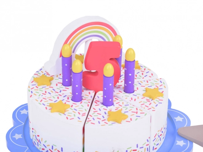 Torta di compleanno in legno a fette per bambini