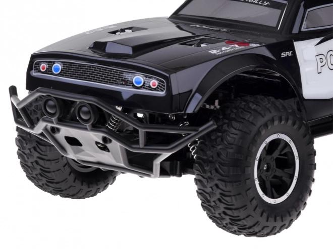 Grande camioncino mostro dirigibile POLIZIA illuminazione telecomando RC0626