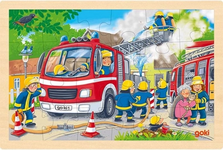 Puzzle in legno pompieri 24 pezzi GOKI