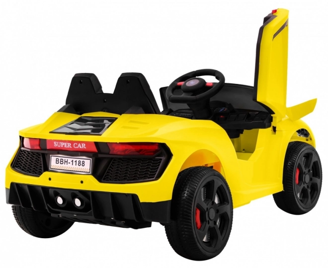 Auto su misura per bambini con telecomando e luci LED giallo