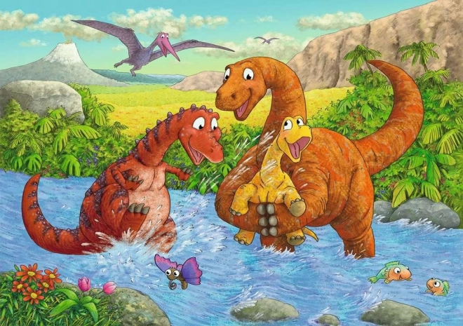 Puzzle Dinosauri Giocosi 2x24 pezzi