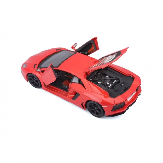 Lamborghini Aventador Coupé in metallo arancione-rosso scala 1:24