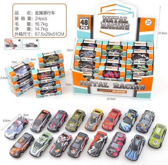 Auto da corsa con ruote libere 6,8 cm