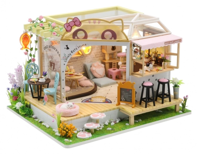 Miniatura Casetta Caffè dei Gatti con Giardino