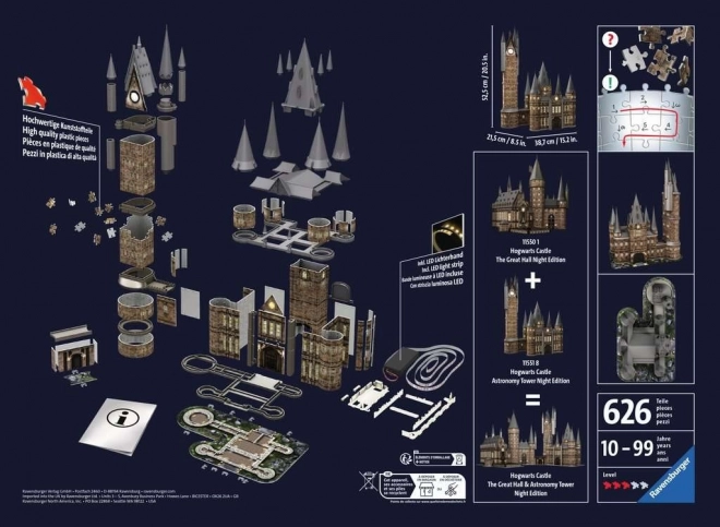 Harry Potter: Torre astronomica del Castello di Hogwarts - Edizione notturna