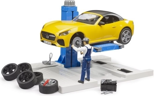 Bruder officina con roadster e meccanico