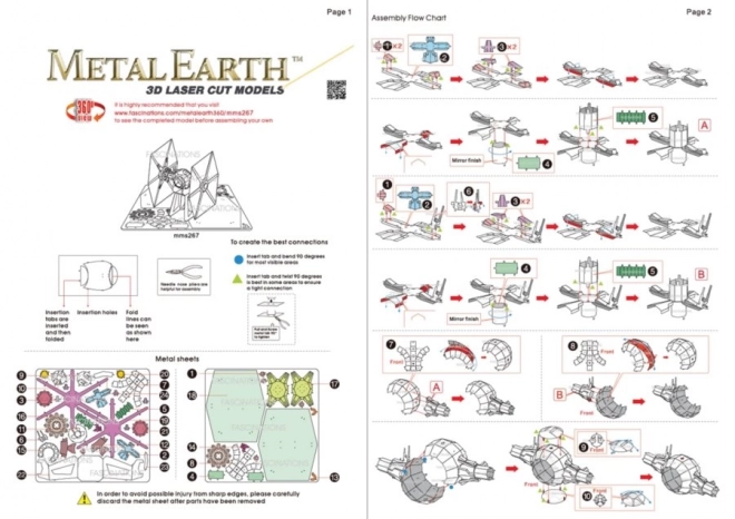 puzzle 3D Metal Earth Star Wars: Caccia Tie delle Forze Speciali