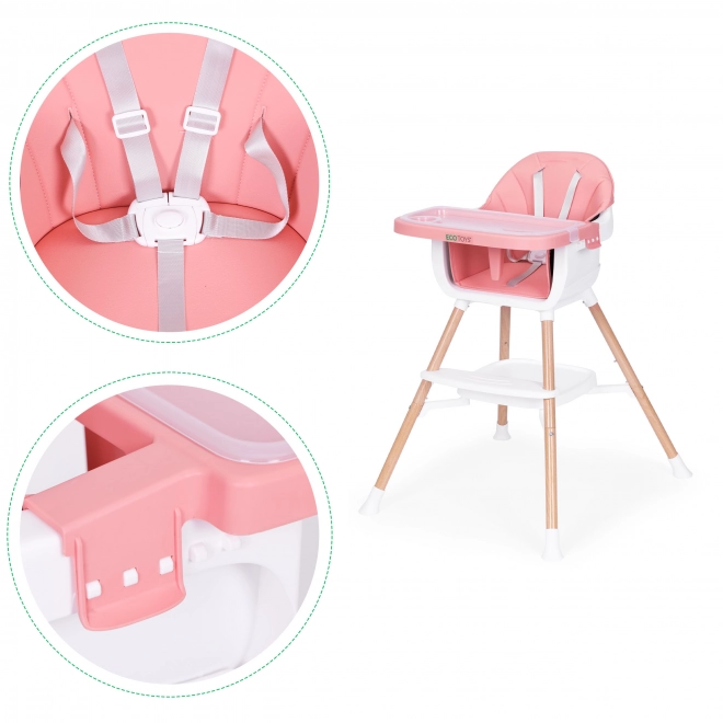 Seggiolone per bambini 2-in-1 rosa ECOTOYS